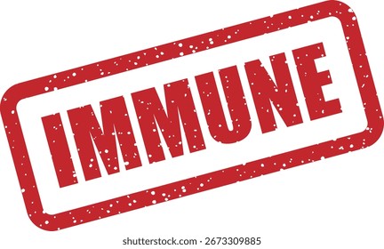 Vektor-Gummistempel mit dem Text "IMMUNE", geeignet für medizinische Dokumente, Patientenakten oder Laborberichte, die auf den Immunitätsstatus hinweisen.