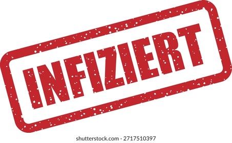Vektorgummistempel mit dem Text "INFIZIERT" (Infiziert) - Virus oder Malware in Datei oder System erkannt. Ideal für Virenwarnungen.