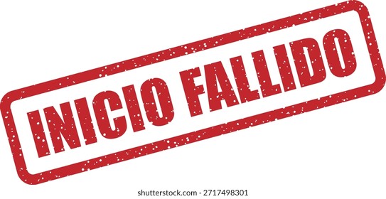 Sello de goma de Vector con el texto "INICIO FALLIDO" (error de Inicio de sesión): intento de Inicio de sesión fallido, credenciales incorrectas o error de autenticación. Perfecto para alertas de seguridad en español.