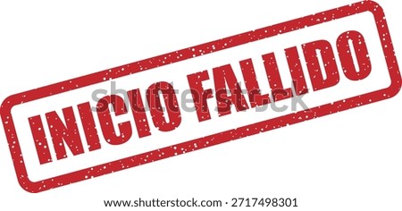 Vector rubber stamp with the text "INICIO FALLIDO" (Login failed) – failed login attempt, wrong credentials or authentication error. Perfect for Spanish security alerts.