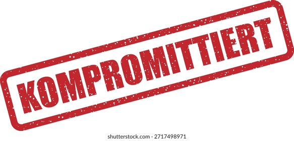 Vektor-Stempel mit dem Text "KOMPROMITTIERT" (Kompromittiert) - Konto, System oder Daten kompromittiert. Perfekt für Sicherheitslücken und Sicherheitswarnungen.