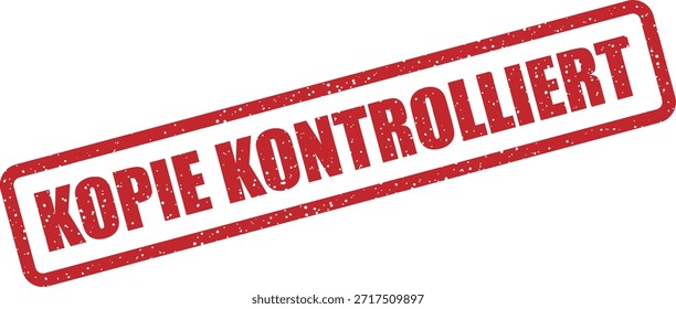 Vector rubber stamp with the text "KOPIE KONTROLLIERT" (Controlled copy) – copy checked or controlled distribution. Ideal for document management.