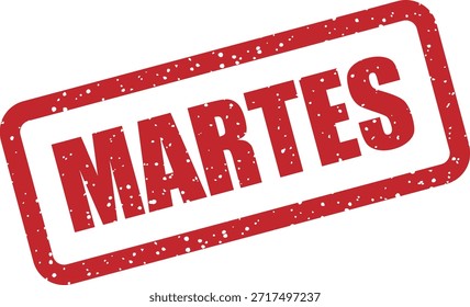 Sello de goma de Vector con el texto "MARTES" (martes) - sello de día simple para promociones, eventos u horarios de los martes. Ideal para marketing semanal.