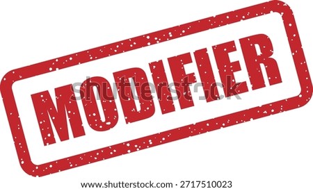 Vector rubber stamp with the text "MODIFIER" (Edit) – indicates editable item or modification allowed. Ideal for document editing graphics.