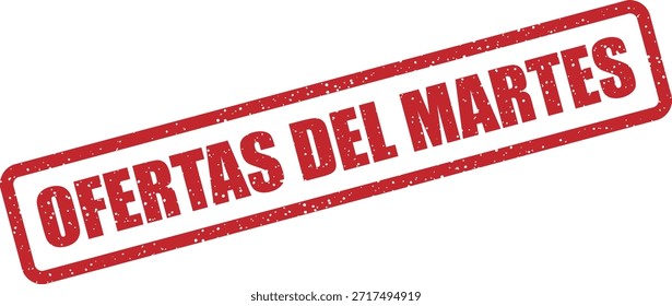 Sello de goma de Vector con el texto "OFERTAS DEL MARTES" (ofertas del martes) – colección de ofertas especiales y promociones del martes. Perfecto para las ventas semanales.