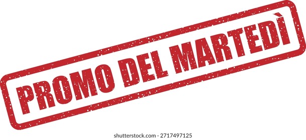 Sello de goma de Vector con el texto "PROMO DEL MARTEDÌ" (promoción del martes) - eventos semanales de promoción del martes. Ideal para ventas dinámicas.