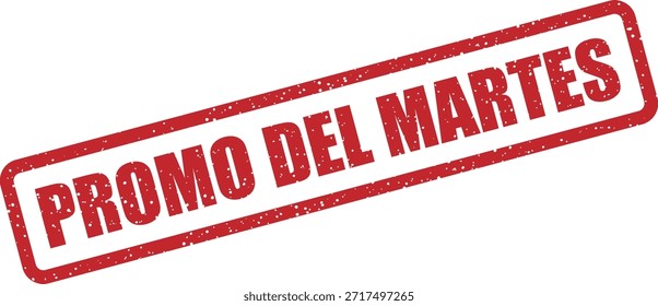 Sello de goma de Vector con el texto "PROMO DEL MARTES" (promoción del martes) - eventos semanales de promoción del martes. Ideal para ventas dinámicas.