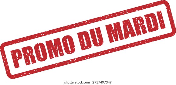 Sello de goma de Vector con el texto "PROMO DU MARDI" (promoción del martes) - eventos semanales de promoción del martes. Ideal para ventas dinámicas.