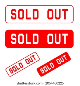 Vector rubber stamp with the text sold out in red color isolated on white background