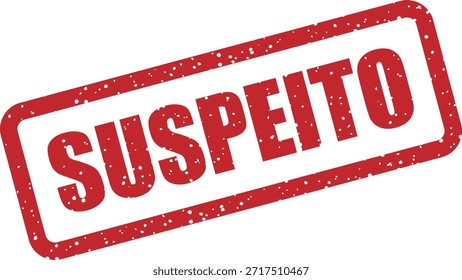 Carimbo de vetor com o texto "SUSPEITO" (Suspeito) - atividade suspeita ou ameaça potencial detectada. Ideal para gráficos de monitoramento de segurança.