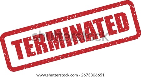 Vector rubber stamp with the text "TERMINATED", perfect for documents, cases, or processes that have been officially ended or closed.