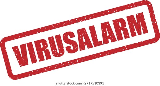 Sello de goma de Vector con el texto "VIRUSALARM" (Alerta de virus): alerta de virus detectada o de malware. Ideal para notificaciones antivirus.