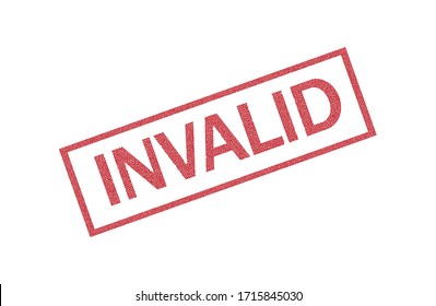 Vector rubber stamp with the word INVALID, grunge style, on a white background.