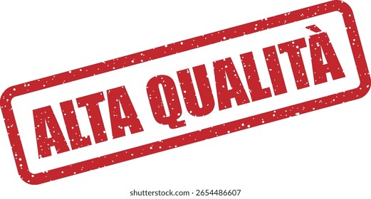 Vector rubber stamp-style design of "ALTA QUALITÀ" (Italian for "high quality"). Used to highlight premium or superior products in Italian-speaking markets