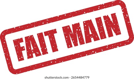 Design de estilo de carimbo vetorial de "FAIT MAIN" (francês para "artesanal"). Perfeito para os mercados francófonos enfatizar a qualidade artesanal dos produtos.
