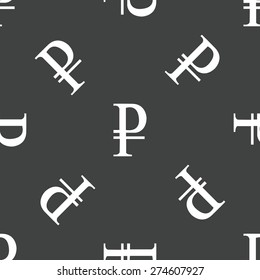 Vector ruble symbol repeated on grey background