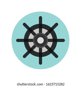 Vector rudder web flat icon on white background