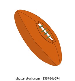 Vector rugby ball icon, flat american football illustration in simple style at white background. 