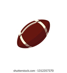 Vector rugby ball simple icon. Sport equipment, game play element. Professional championship element. Athletic lifestyle symbol. Isolated illustration