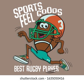 vector rugby ballcharacter. rugby player character