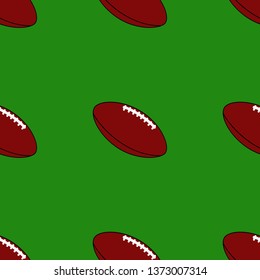 Vector rugby balls seamless pattern