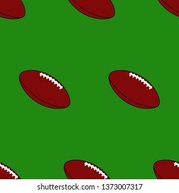 Vector rugby balls seamless pattern