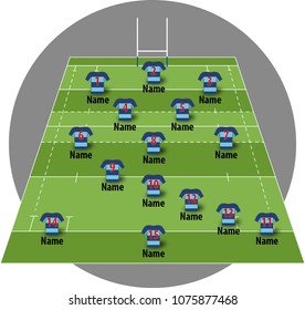 Vector Rugby Field Formation