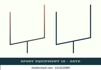 Vector rugby gate icon. Game equipment. Professional sport, classic american football gates for official competitions and tournaments. Isolated illustration.