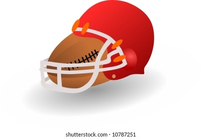 vector - Rugby helmet with ball