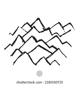 Vector Rugged Mountain Terrain, Pattern illustration.
