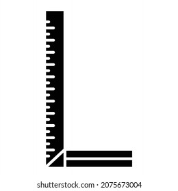 Vector Ruler Glyph Icon Design
