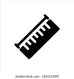 Vector ruler icon. black measuring symbol with trendy flat style icon for web site design, logo, app, UI isolated on white background