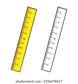 Realistic Various Shiny Metal Rulers With Measurement Scale And