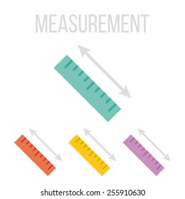 Vector ruler measure icons set. Isolated on white background.