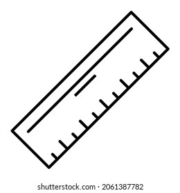 Vector Ruler Outline Icon Design
