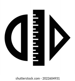 Vector Rulers Glyph Icon Design
