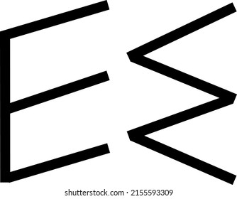 vector runic scandinavian celtic alphabet letter E