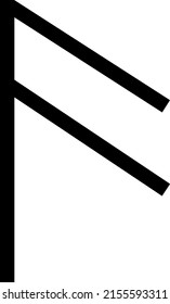 vector runic scandinavian celtic alphabet letter F