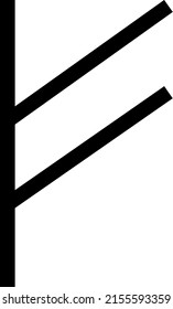 vector runic scandinavian celtic alphabet letter F