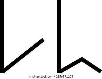 vector runic scandinavian celtic alphabet letter L