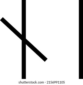 vector runic scandinavian celtic alphabet letter I