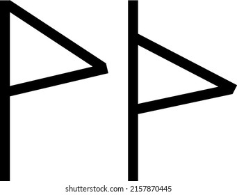 vector runic scandinavian celtic alphabet letter P