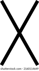 vector runic scandinavian celtic alphabet letter X