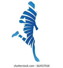 Vector runner, abstract silhouette of running man, vector sports