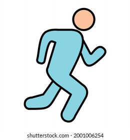 Vector Runner Filled Outline Icon Design
