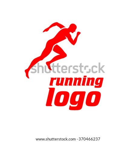 vector runner logo stock