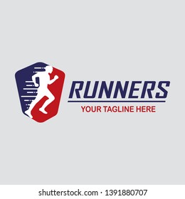 vector runner logos, background and sports concepts