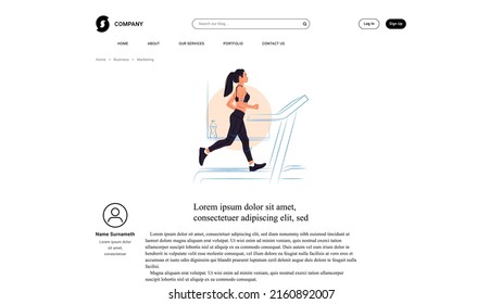 Vector running girl in shadow of sharp lines style