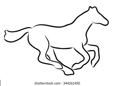 Vector of a running horse 