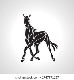 Vector Running Horse Abstract Silhouette eps10 clipart